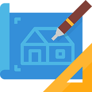 House blueprint design with tools