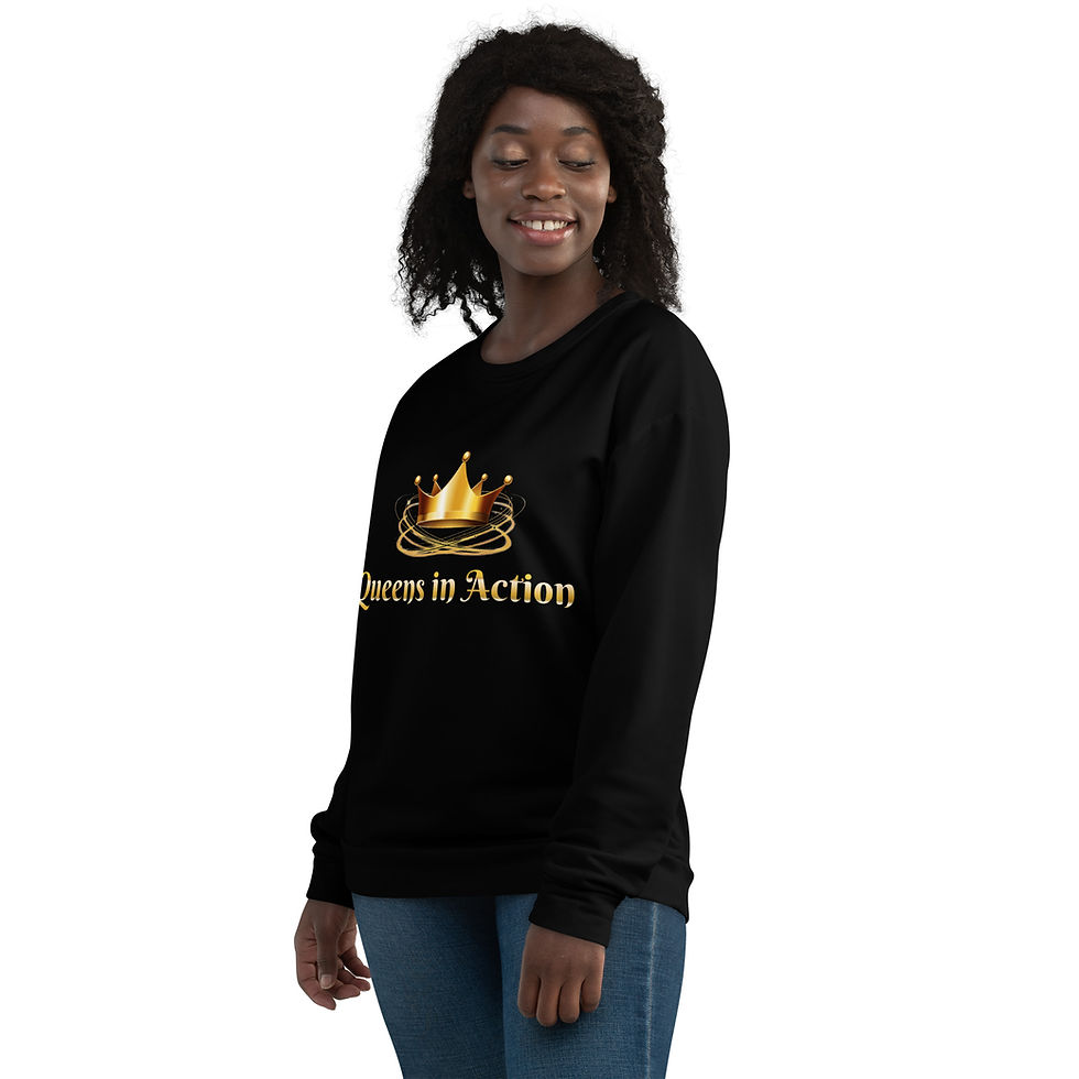 Thumbnail: Queens in Action Black Unisex Sweatshirt