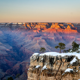 Grand Canyon covered in snow