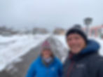 Couple selfie- snowy Williams- Arizona