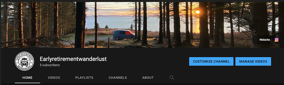 Early retirement wanderlust YouTube page
