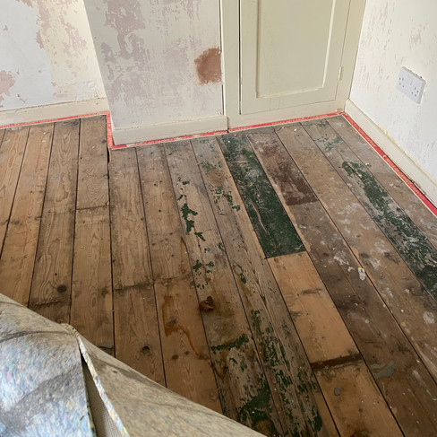 Bare floorboards