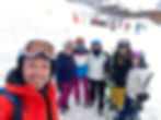 Family ski selfie