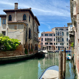 View from  a Venice canal bridge 
