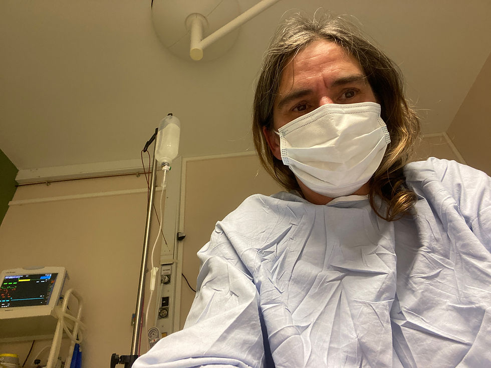 woman in a face mask in hospital