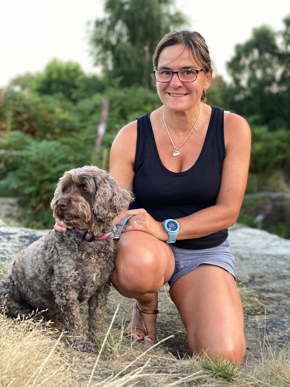 Lady with Cock-a-poo dog