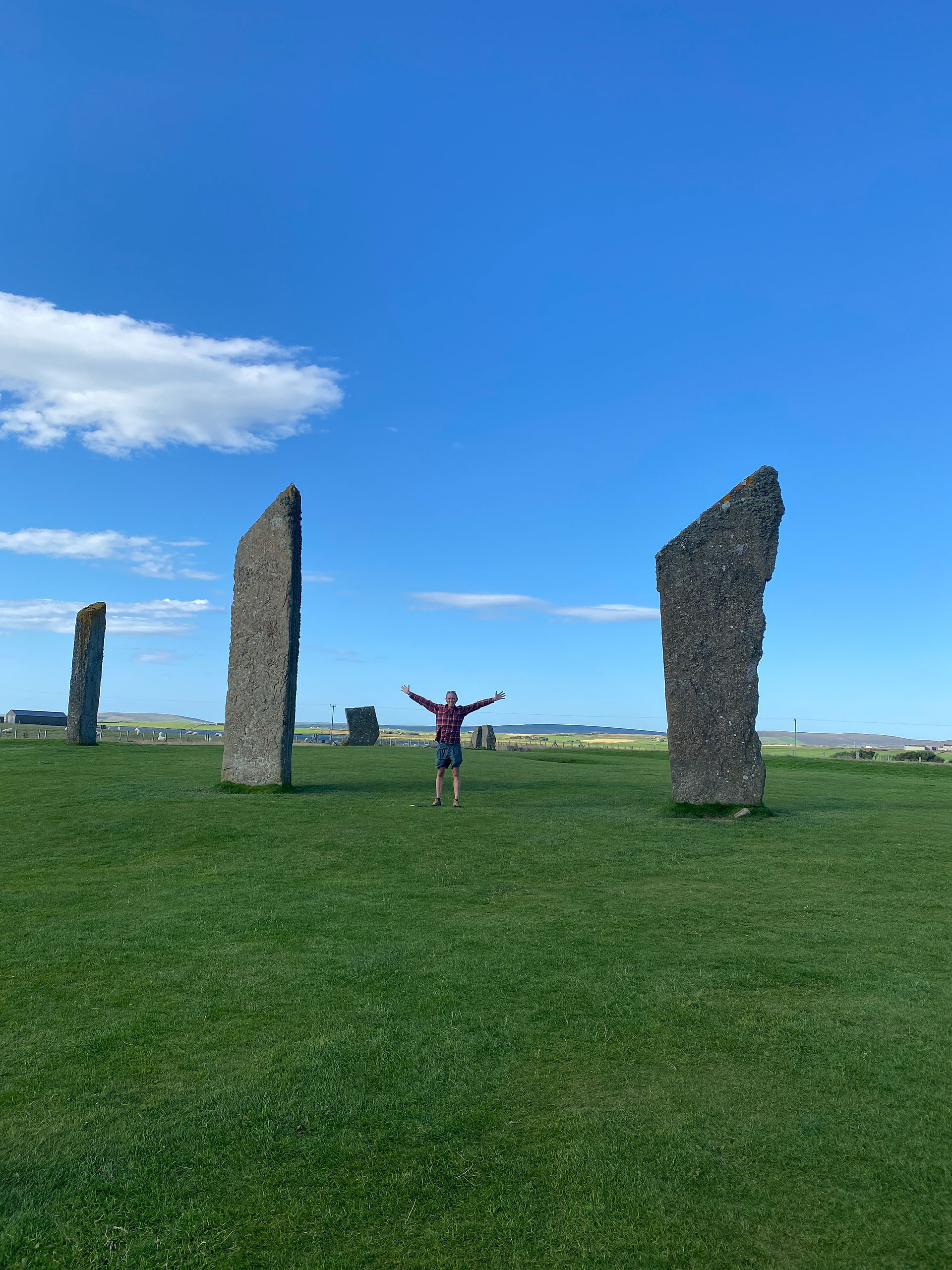 Stenness standing stones and stone circle 