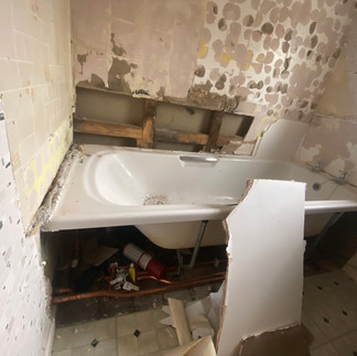 renovating bathroom