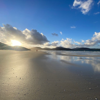 Sunset reflections on an Outer Hebrides beach