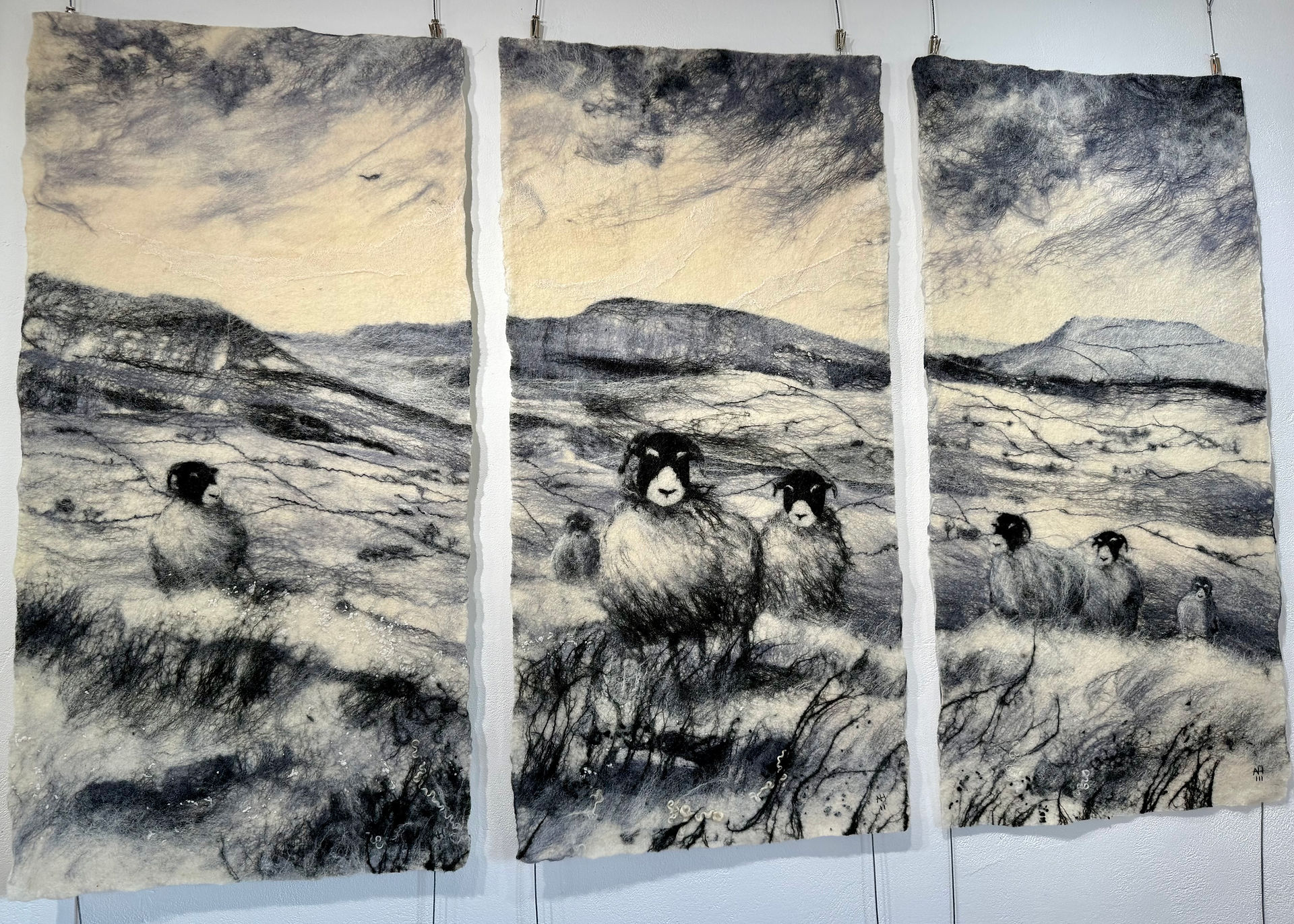 sheep felt art