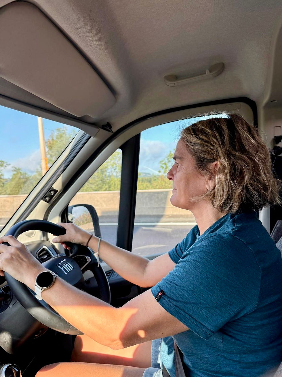 woman driving on the motorway