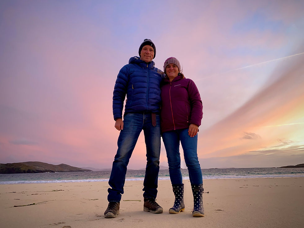 sunset couple selfie