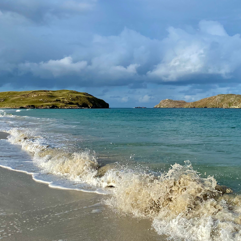 blue sea white sand on reef beach