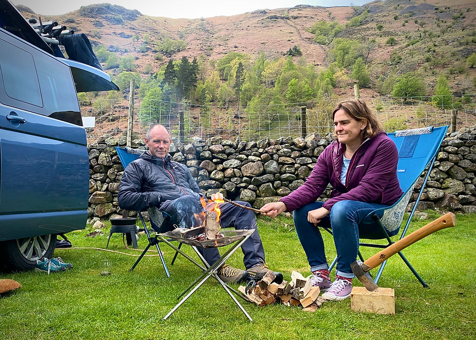 couple toasting marshmallows