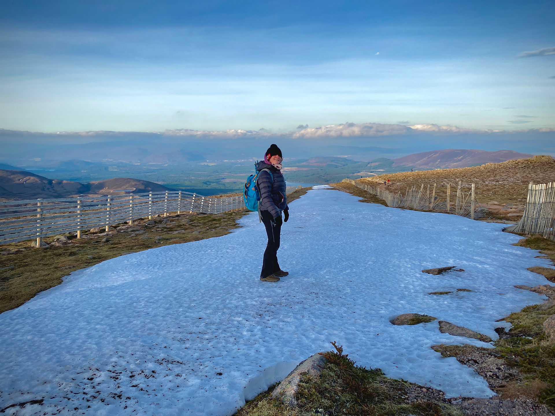 woman on a snow patch
