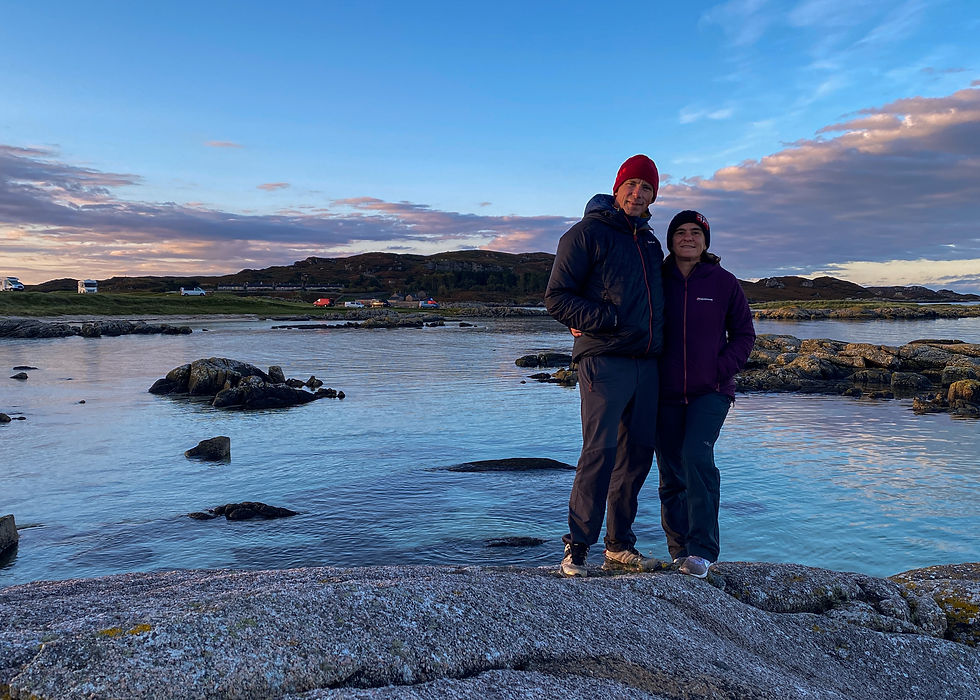 Couple at sunrise on Fidden Bay- Isle of Mull