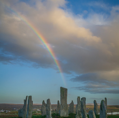 rainbow over Callanish standing stone circle