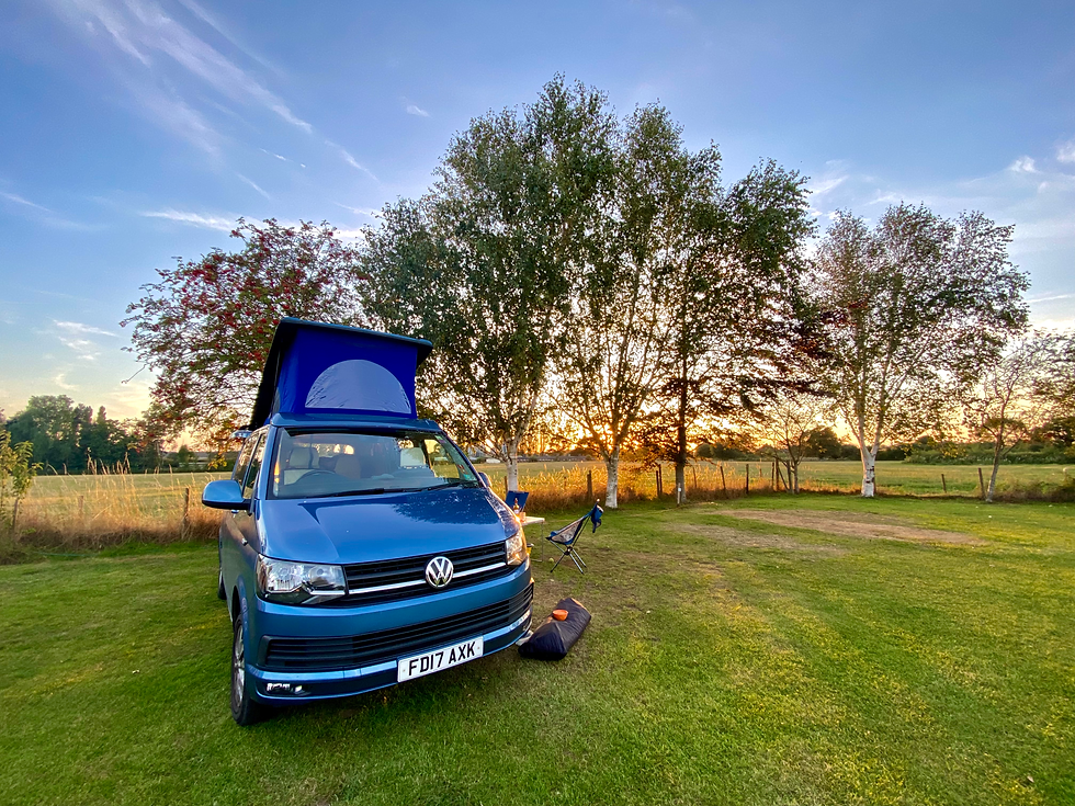 VW Campervan landscape sunset image