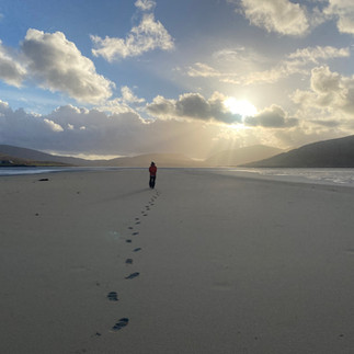 Sunset reflections on an Outer Hebrides beach