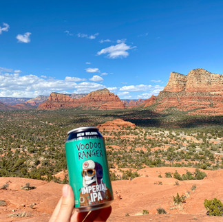 Sedona landscape and beer