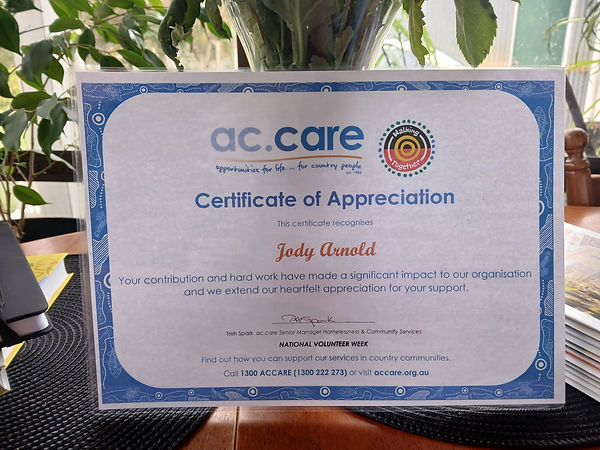 2026 Volunteer Week Certificate of Appreciation