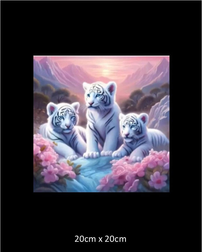 Thumbnail: White Tigers Diamond Art Kit