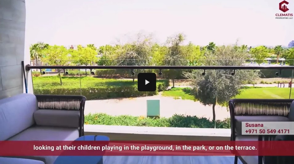 Terrace view over a park and playground