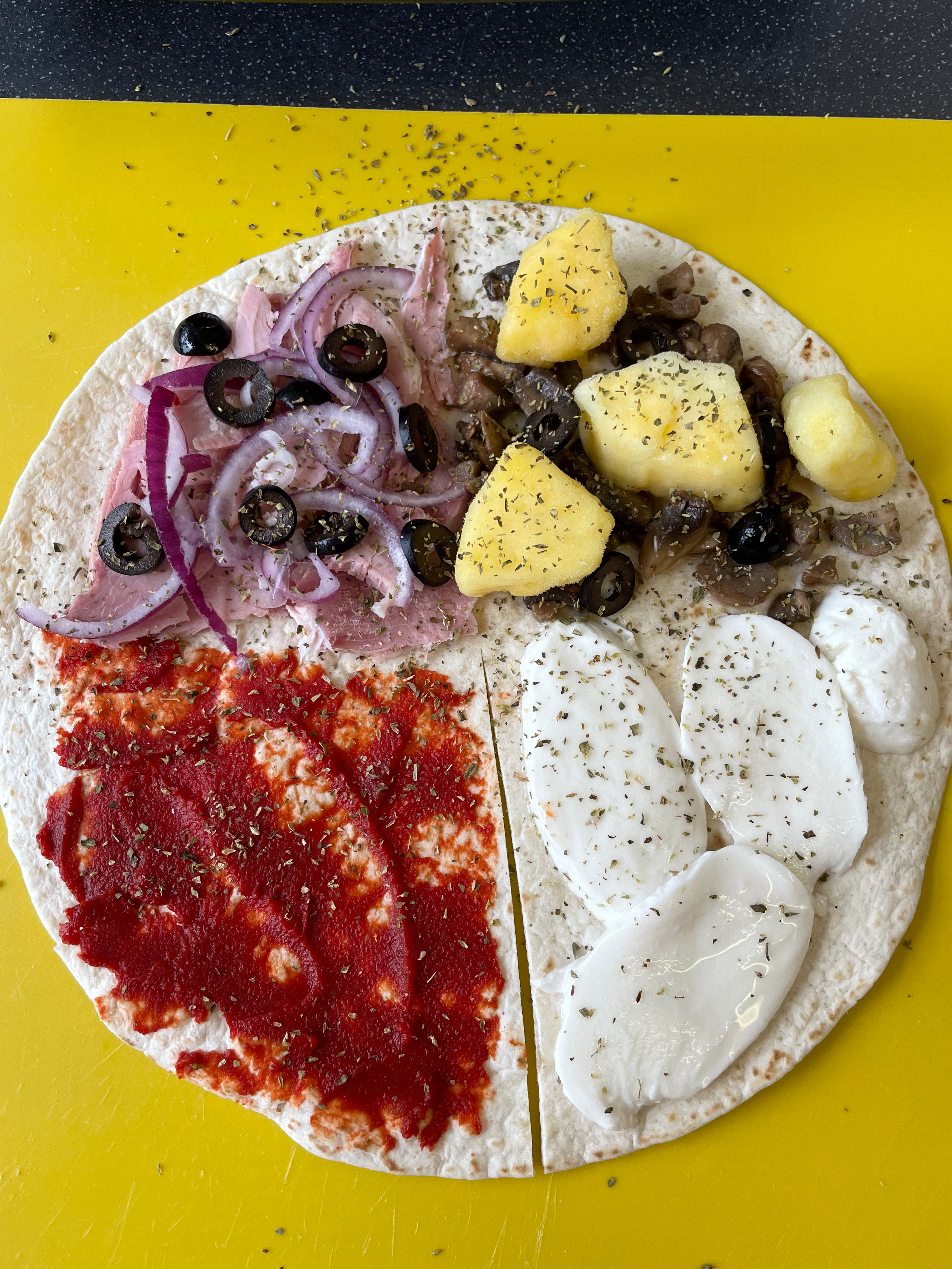 Build your own pizza wrap