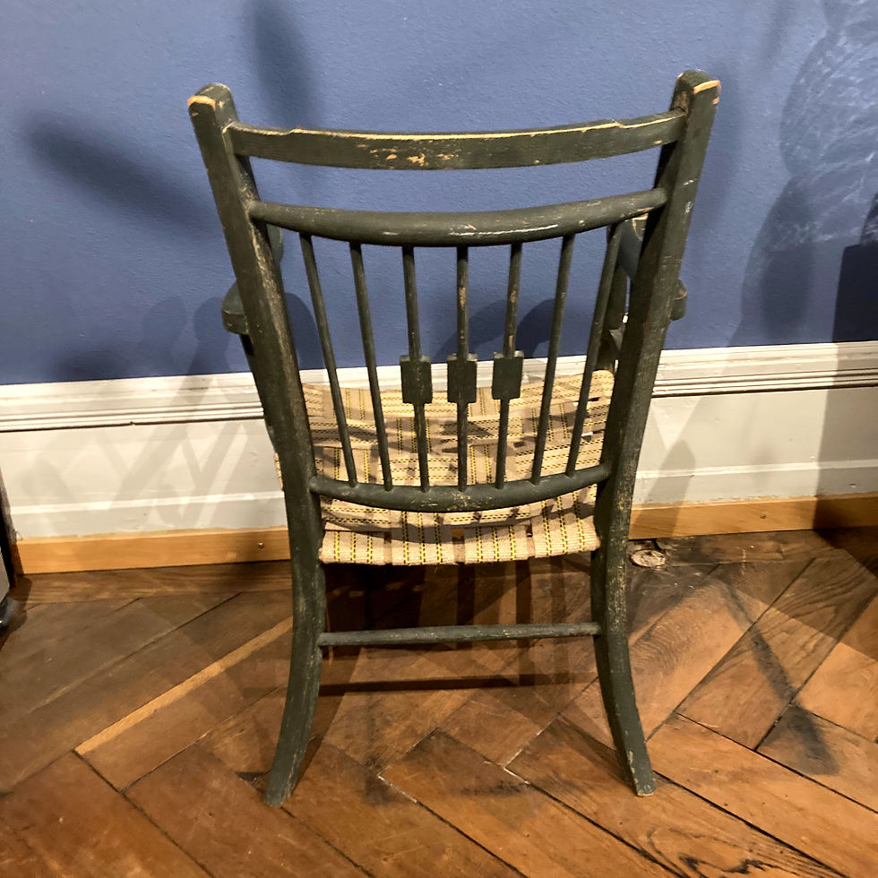 Miniaturbild: Art Deco Sessel grün von hinten