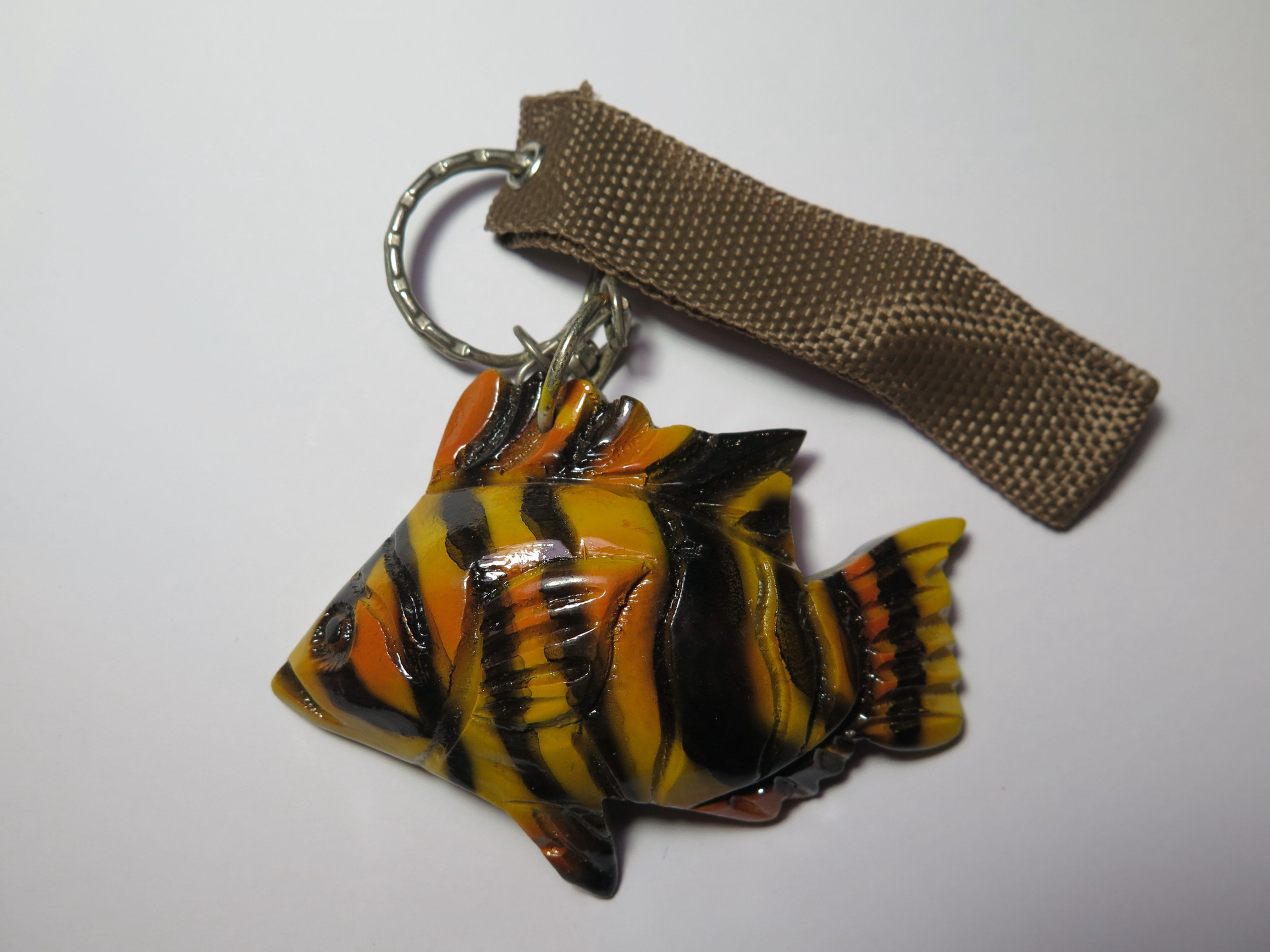 Hand Carved Tiger Datnoid Key Chain