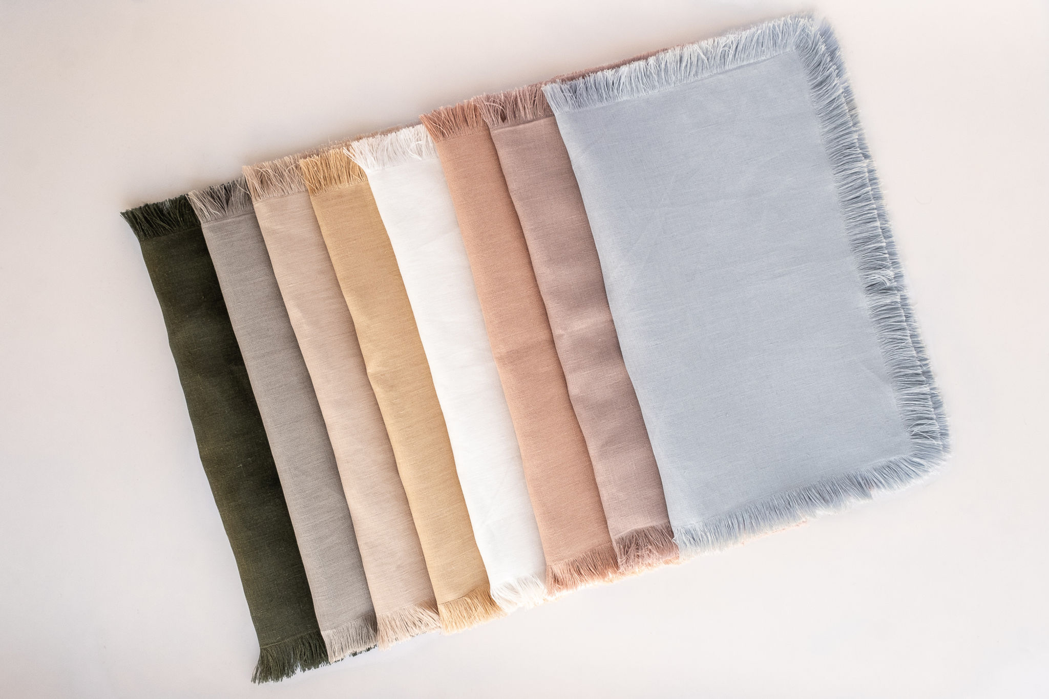 Fringed Linen Placemat in Multiple Colors