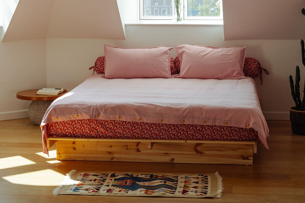 ภาพขนาดย่อ: ชุดปลอกผ้านวมลายทางสี Classic Red