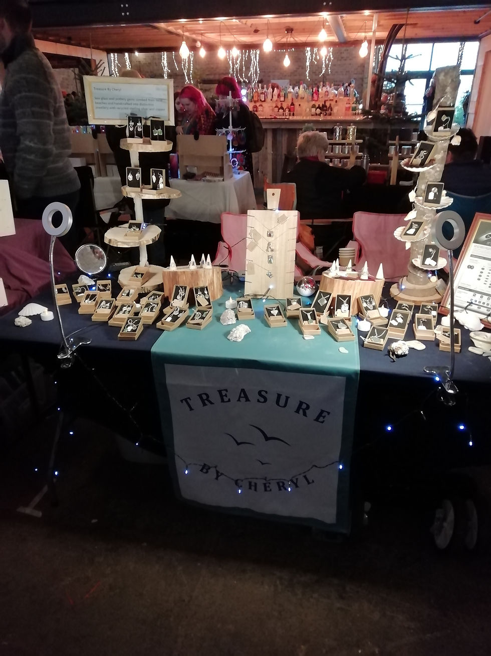 Treasure by Cheryl craft stall set up at Christmas market