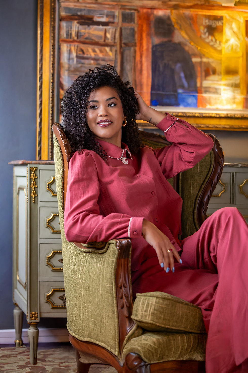 Calças Tijolo em Algodão com Cós Alto em Forma de Coração | Fecho Invisível