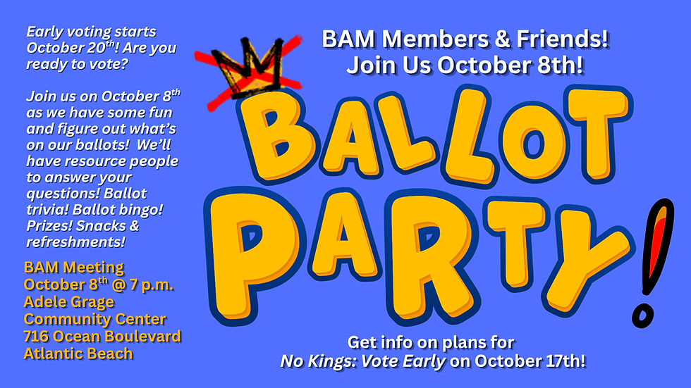 🗳️BYOB! It's a Ballot Party - Action Alert, October 5, 2026