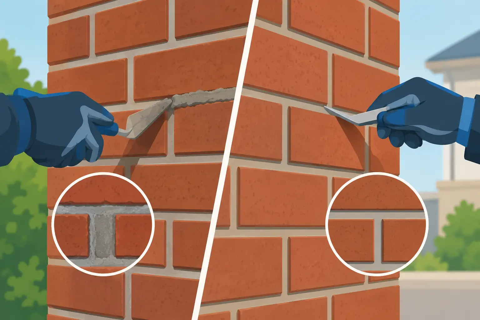 Tuckpointing Versus Repointing Differences