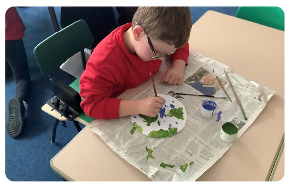 ​Autumn 1 Week 2 ​ ​We have listened to the Christian Creation story and have started to create it through art. We painted the land and water.Â