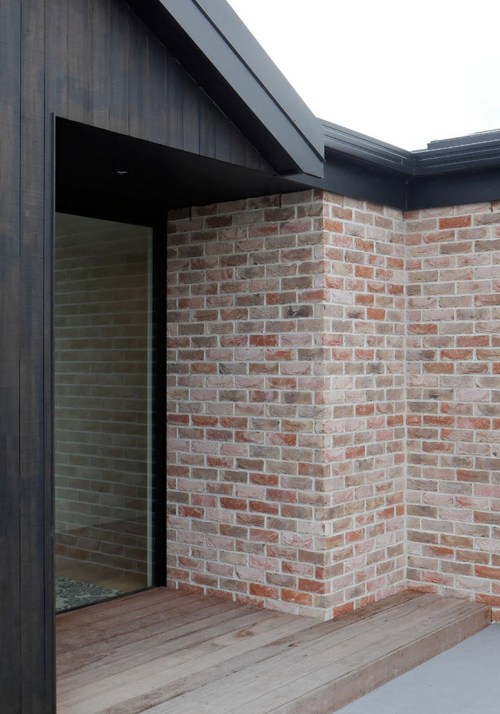 New build country residence. Modern gable architecture. Reused brick. Pirongia. Hamilton Architects. Modern house design