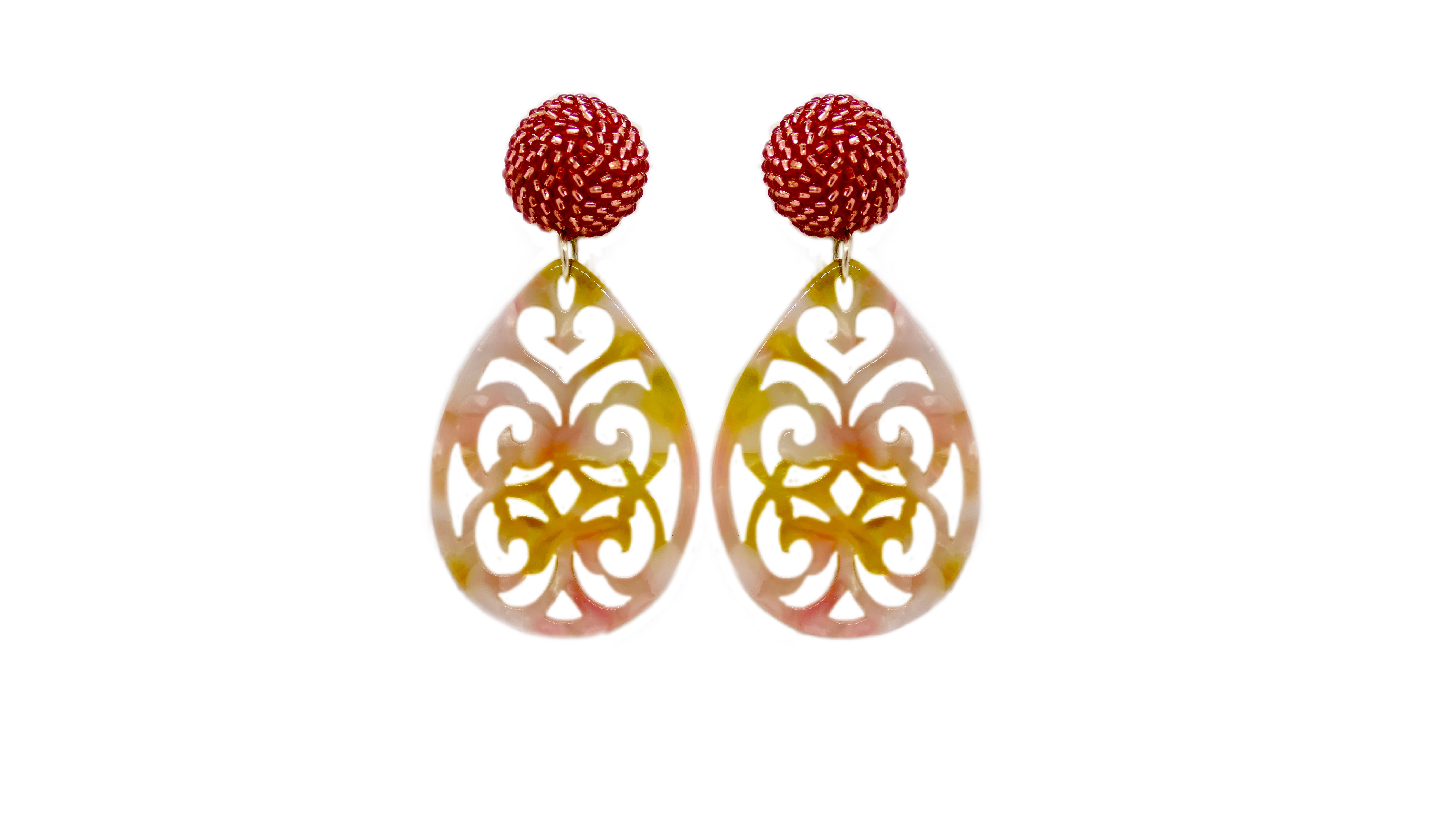 Ohrringe Rosé|Bunt meliert