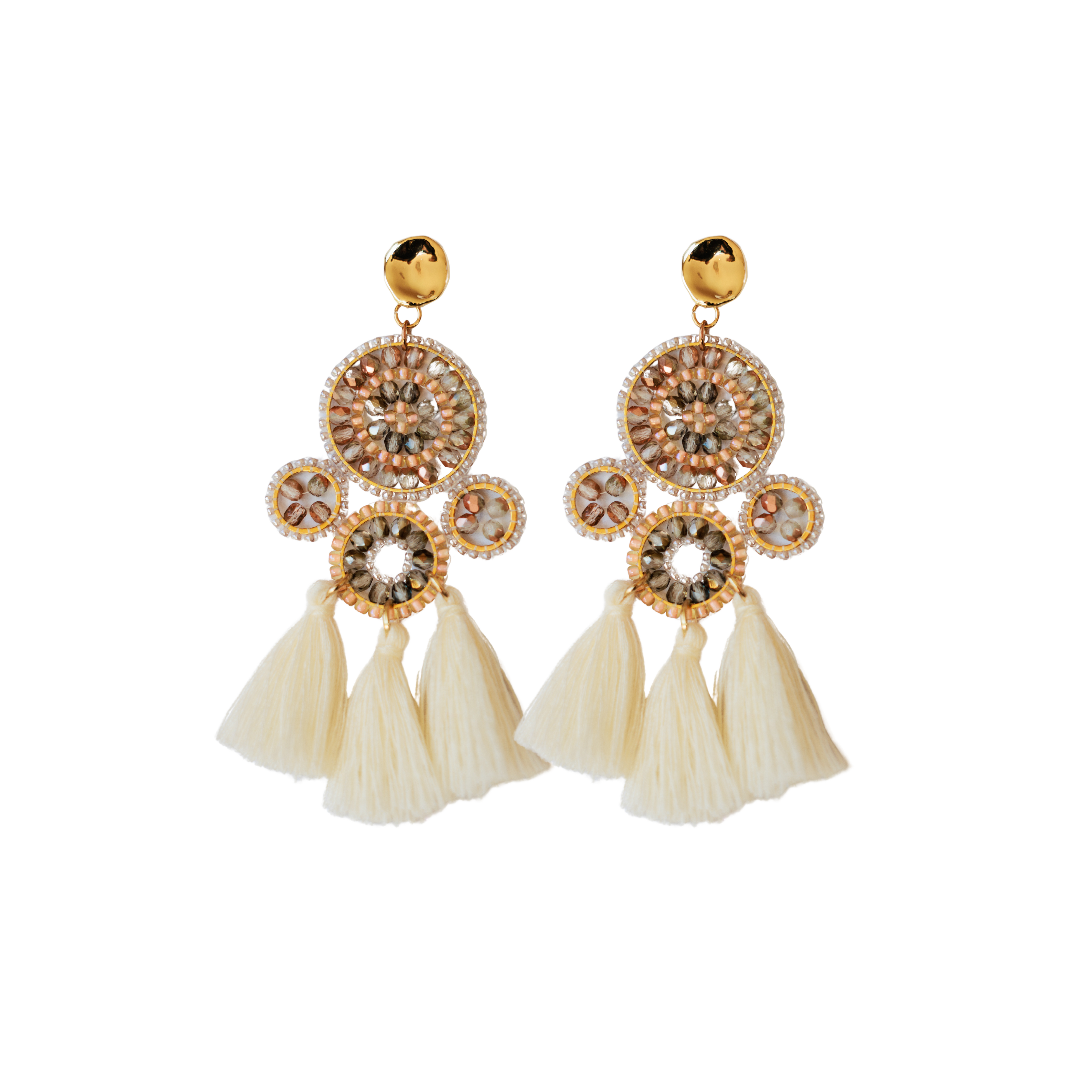 Boho Ohrstecker Peach Fuzz/Cream