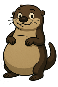 Rodger the Otter — a chubby brown sea otter with a goofy expression and a prankster streak.
