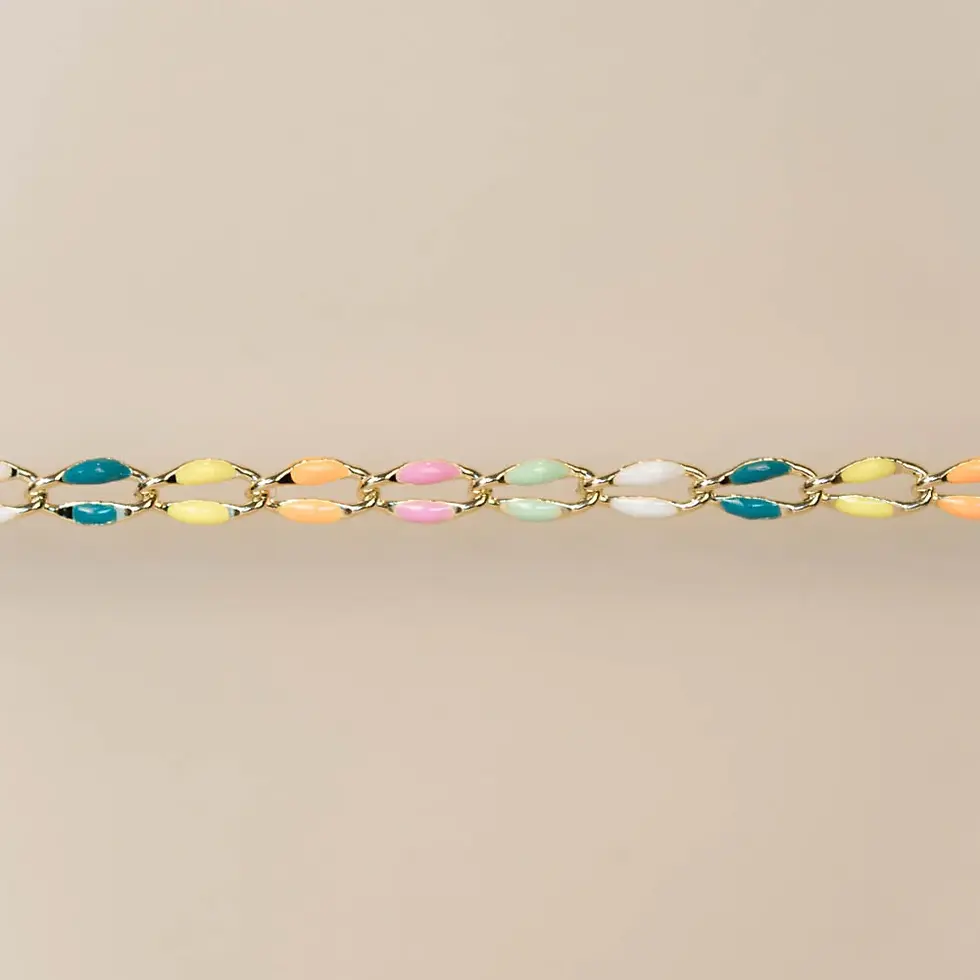 Colored Enamel-Rainbow-Gold Plated
