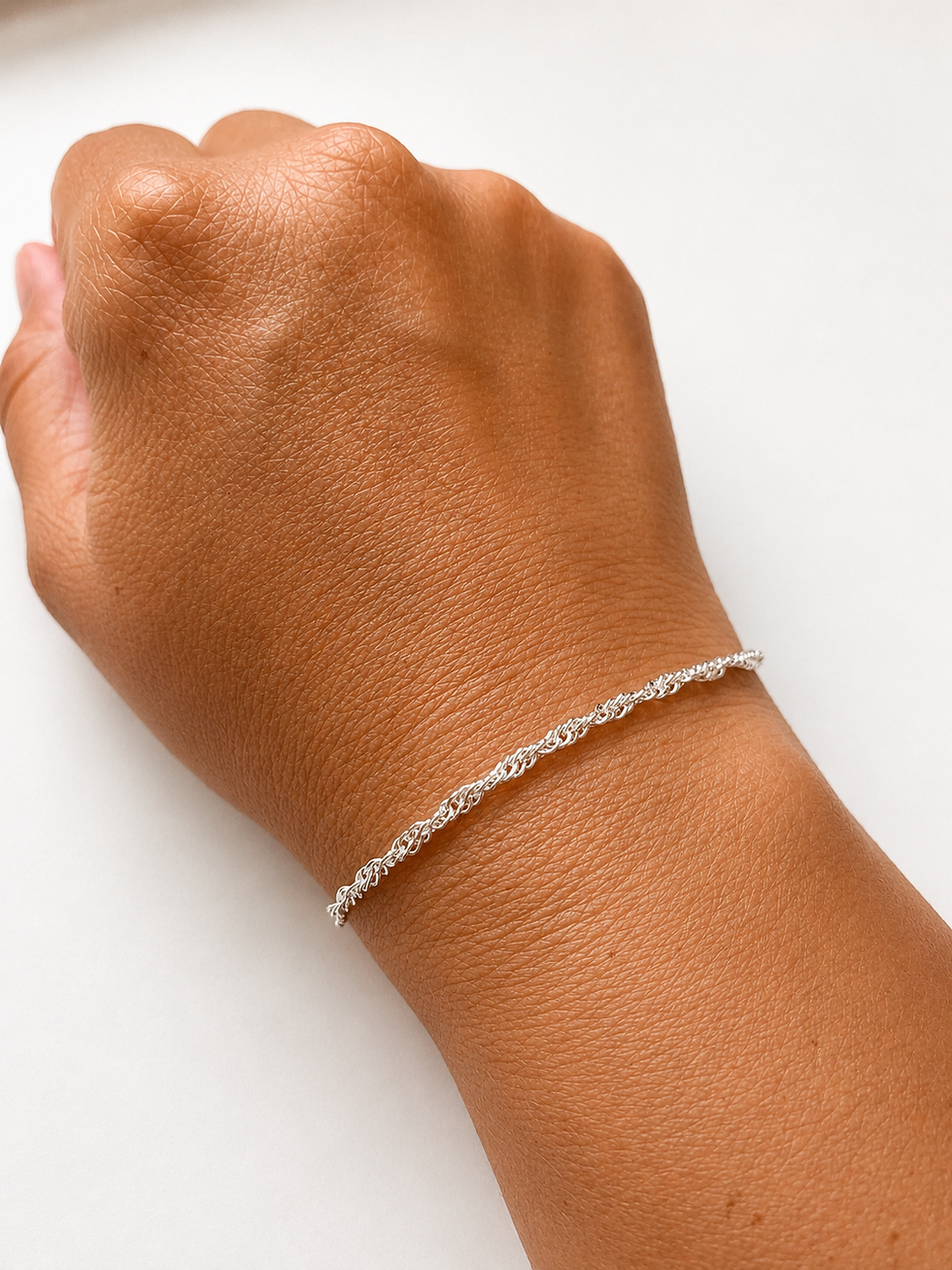 Herringbone Rope - Large - .925 Sterling Silver
