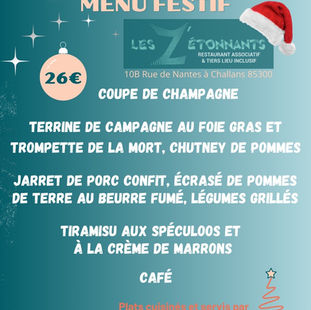 Menu festif du 17 et 18 décembre