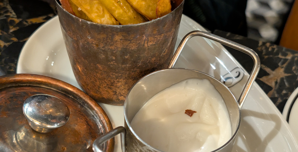 sweet potato fries served with homemade mayonnaise