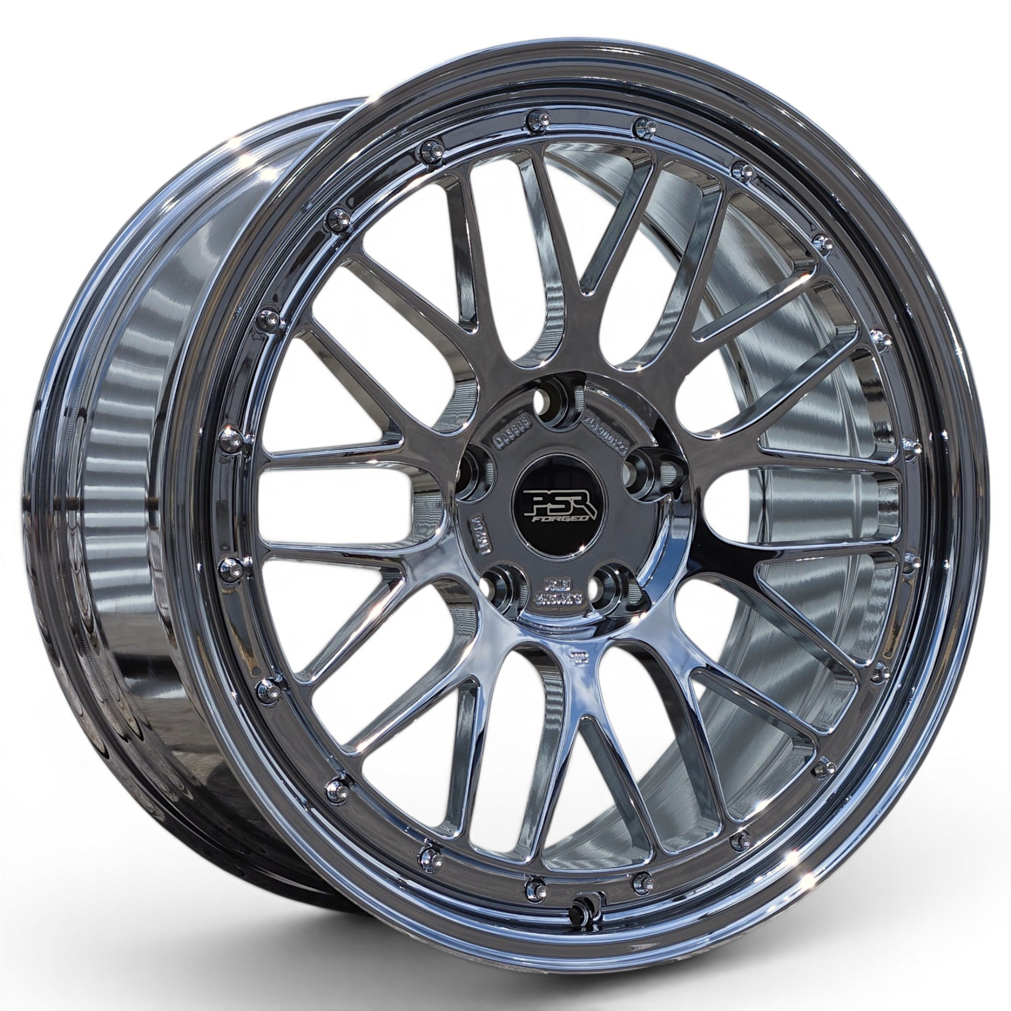 (4) PSR Forged, Chrome, (2)19x9 +31 (2)19x10 +25, 5X120, 72.6