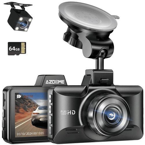 AZDOME M01 Pro Dual Lens Dash Cam 1080P Front and Rear Car DVR Recorder