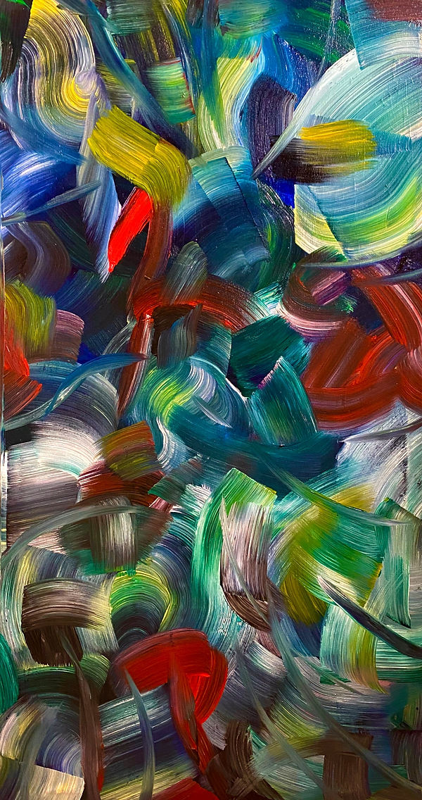 "Garden delight", oil on canvas, 32'x60"