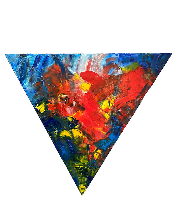 "Abstract Triangle", oil on canvas, 48"