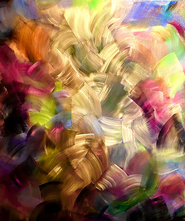 "Interference", oil and interference paints on canvas, 50"x60"